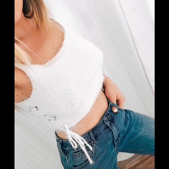 Tops - Lace Up Sweater Tank
